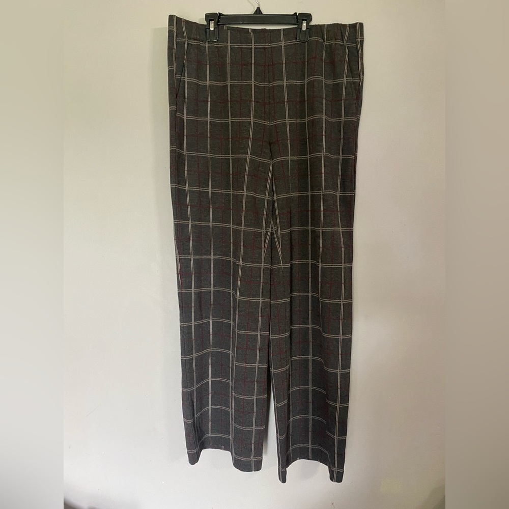 J Jill Ponte Full Leg Plaid Pull On Pant
